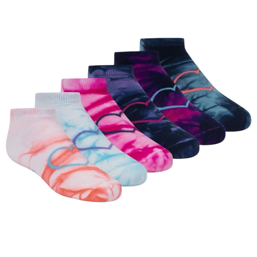 New Skechers 6 Pack Low Cut Socks, Size 7-8.5 Girls Multicolor